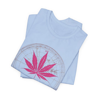 True North Tee - Premium Airlume Cotton Cannabis Culture Compass Navigation Art
