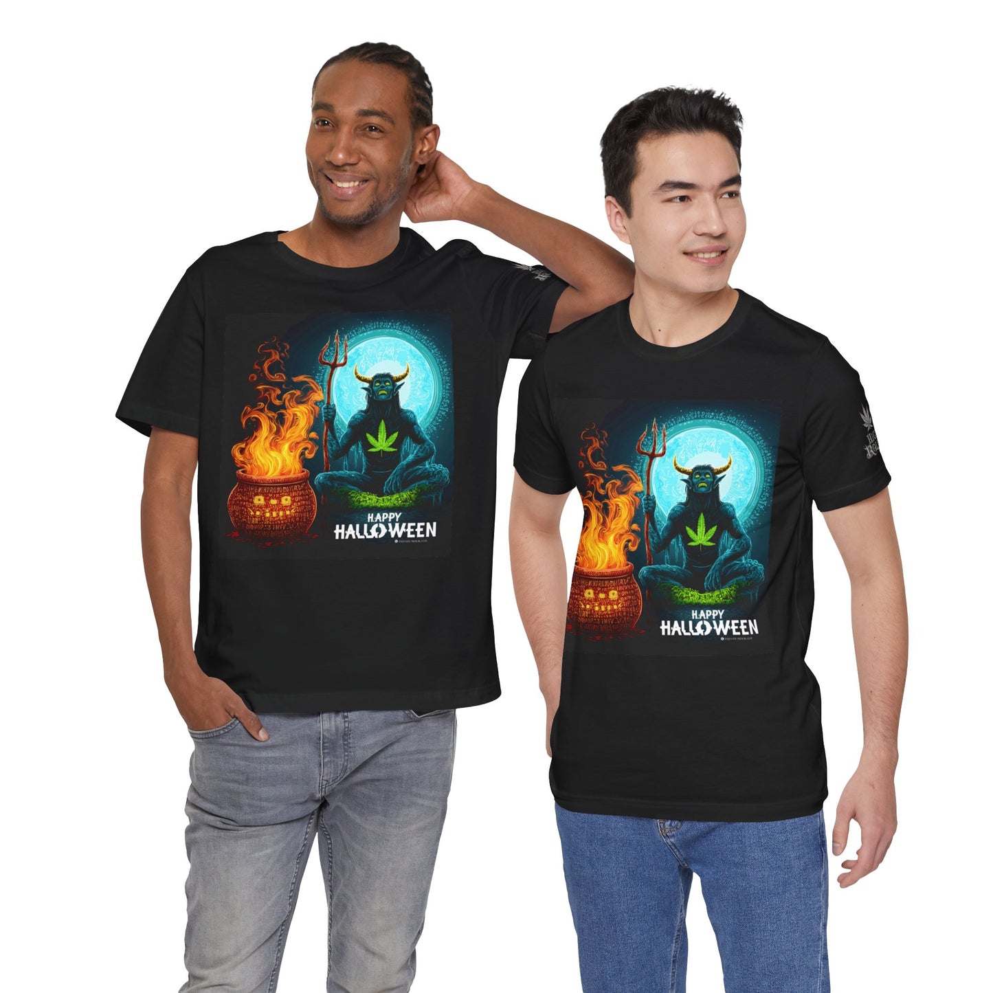Demon Meditation HIGH ROLLER Halloween Cannabis T-Shirt - Premium Underworld Guardian Portal Master 420 Apparel