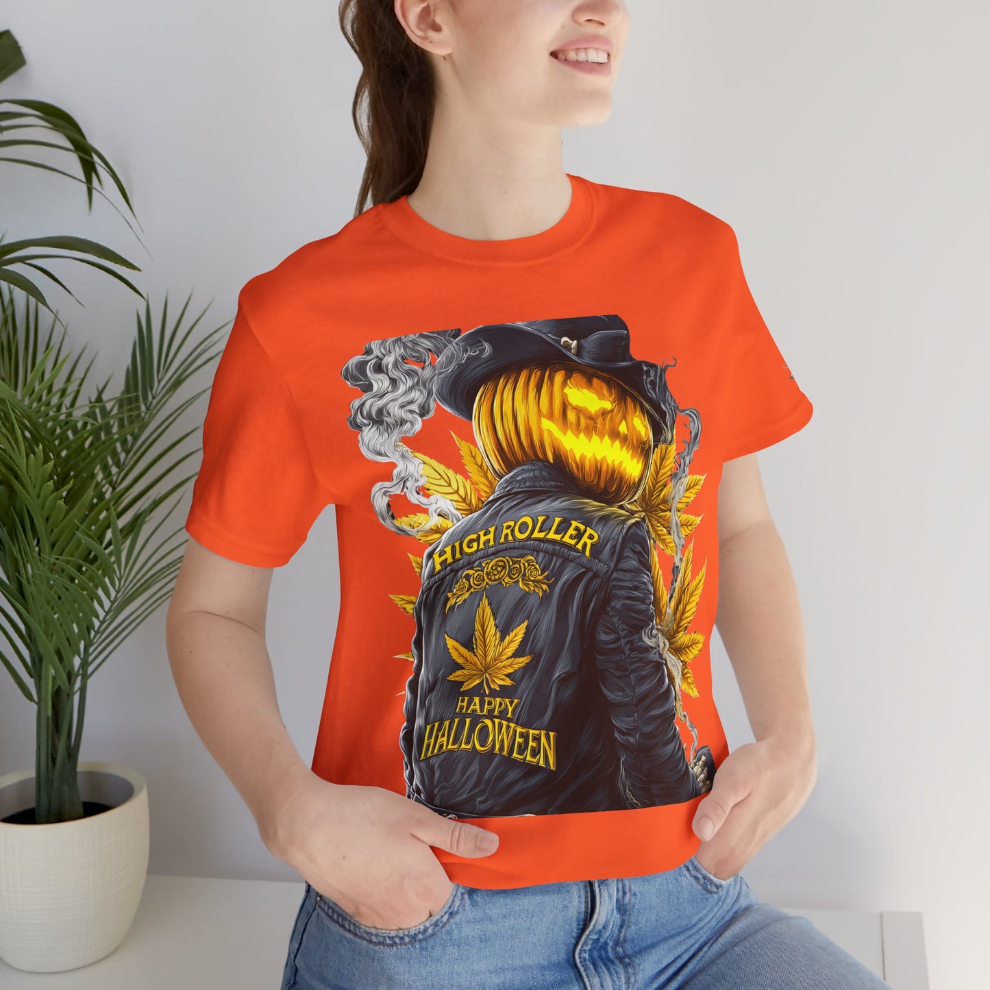 Halloween Witch Rider Cannabis T-Shirt - Premium Spooky 420 Biker Edition Apparel