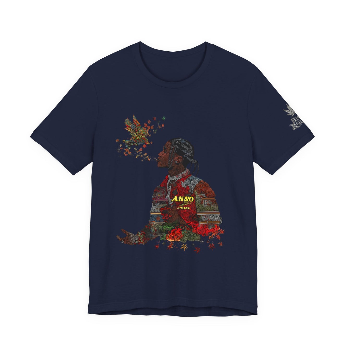 High Roller ANSO Freedom Eagle Cannabis T-Shirt - Premium 420 Artistic Double Exposure Urban Culture Liberation Apparel