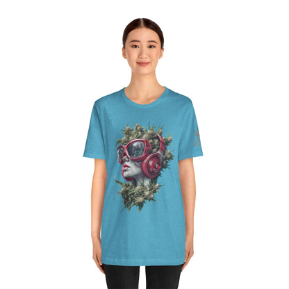 Vibes & Vision Tee - Premium Airlume Cotton Cannabis Culture Surreal Music Art