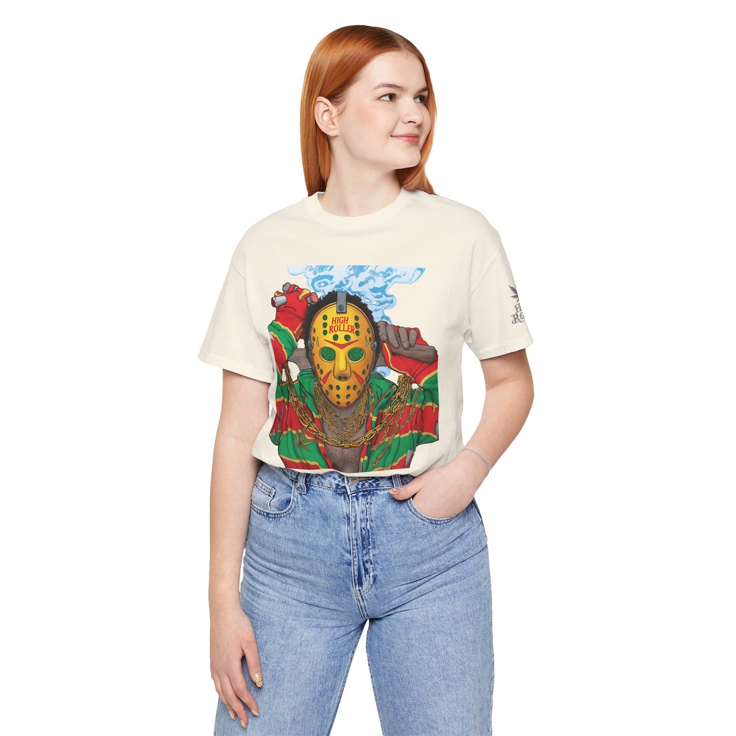 Horror Icon HIGH ROLLER T-Shirt - Premium Cannabis Slasher Culture Apparel"