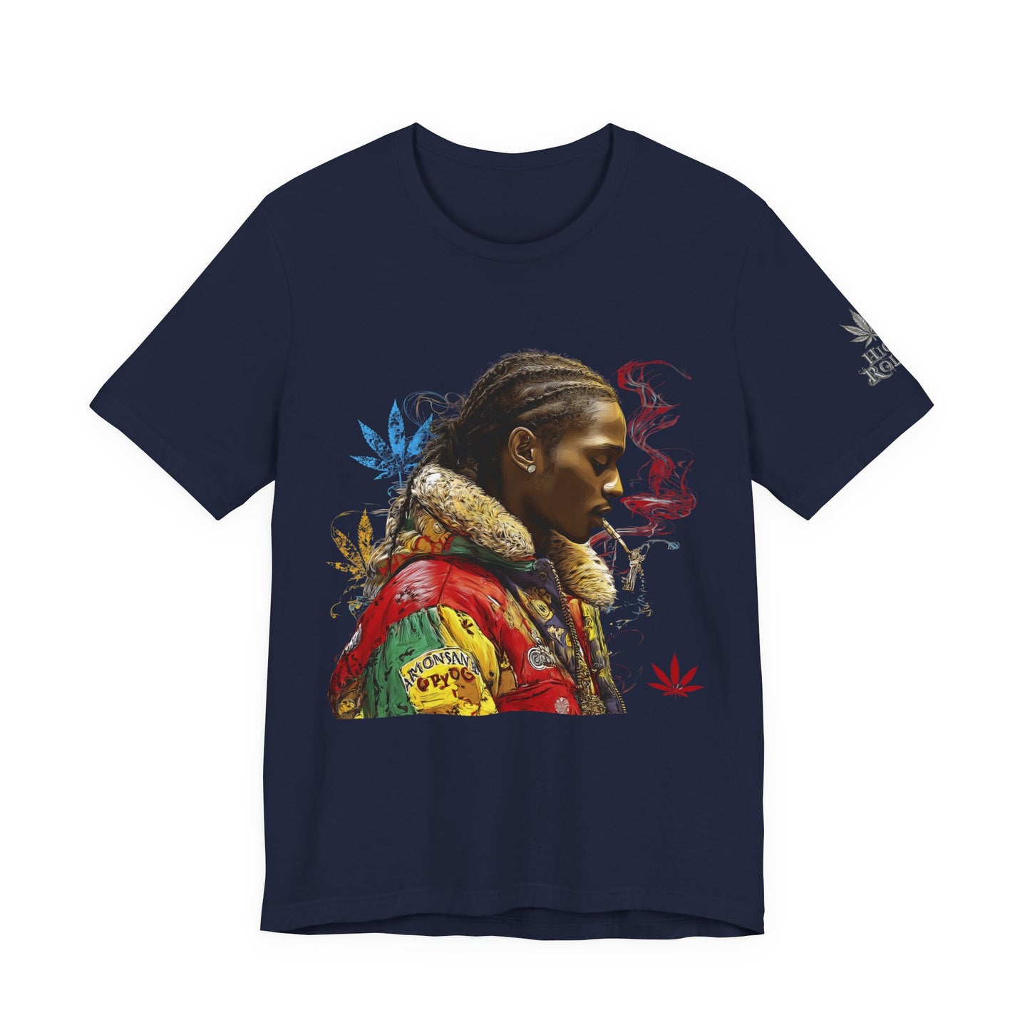 High Roller Profile Smoke Art Cannabis T-Shirt - Premium 420 Hip-Hop Portrait Street Culture Elevated Lifestyle Apparel