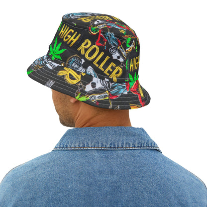 HIGH ROLLER Hip Hop Comic Bucket Hat