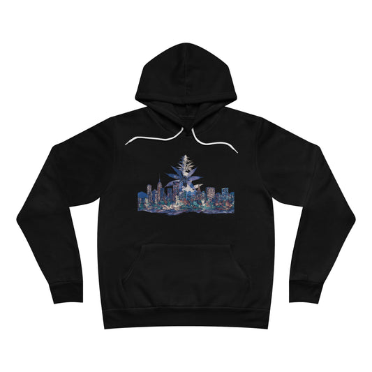 Cannabis City Skyline - Urban 420 Culture Unisex Pullover Hoodie