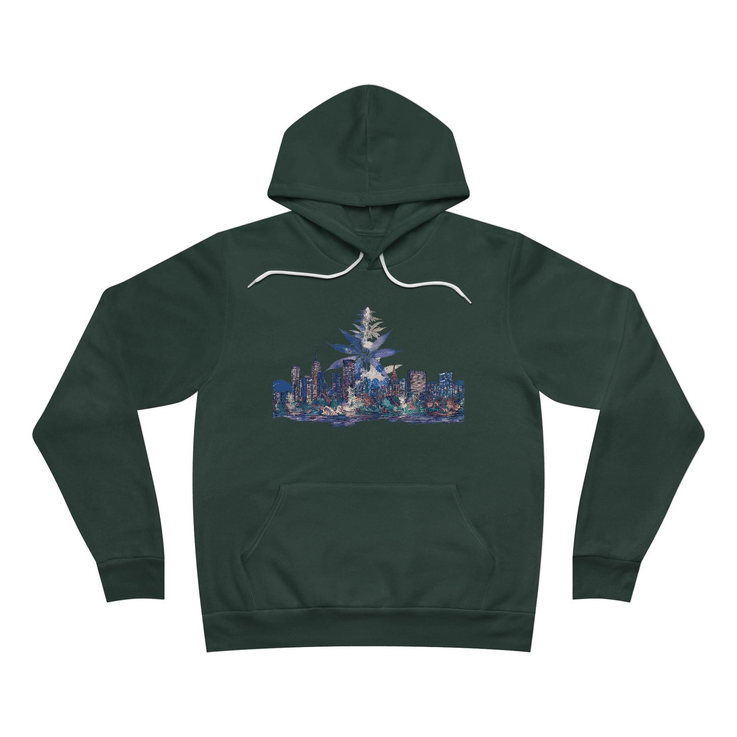 Cannabis City Skyline - Urban 420 Culture Unisex Pullover Hoodie