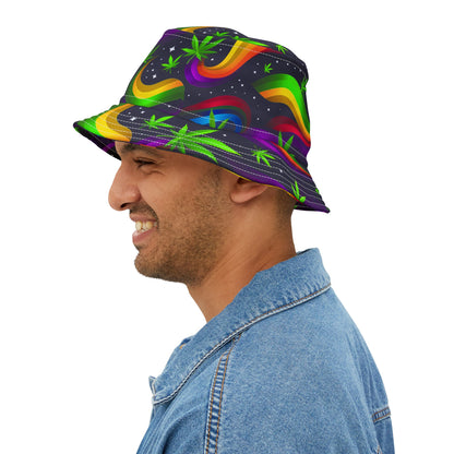 "HIGH ROLLER" Cosmic Rainbow Galaxy Bucket Hat