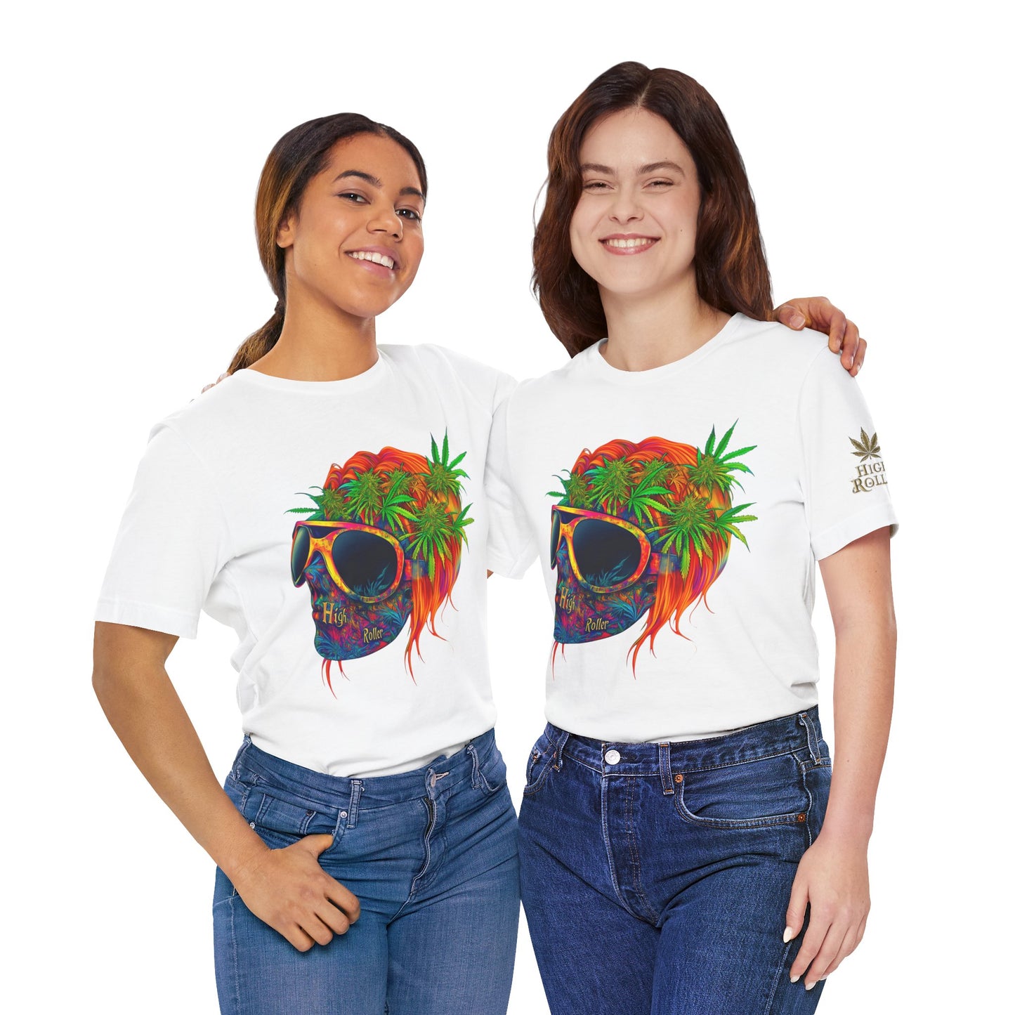 Tropical Cannabis Skull Tee - Paradise Vibes Art Design | High Roller