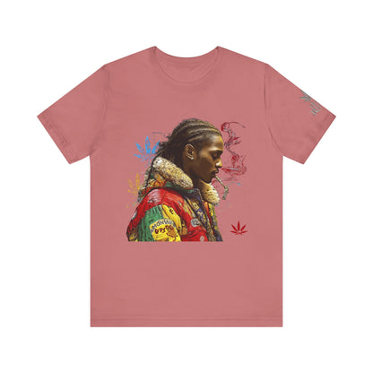 High Roller Profile Smoke Art Cannabis T-Shirt - Premium 420 Hip-Hop Portrait Street Culture Elevated Lifestyle Apparel