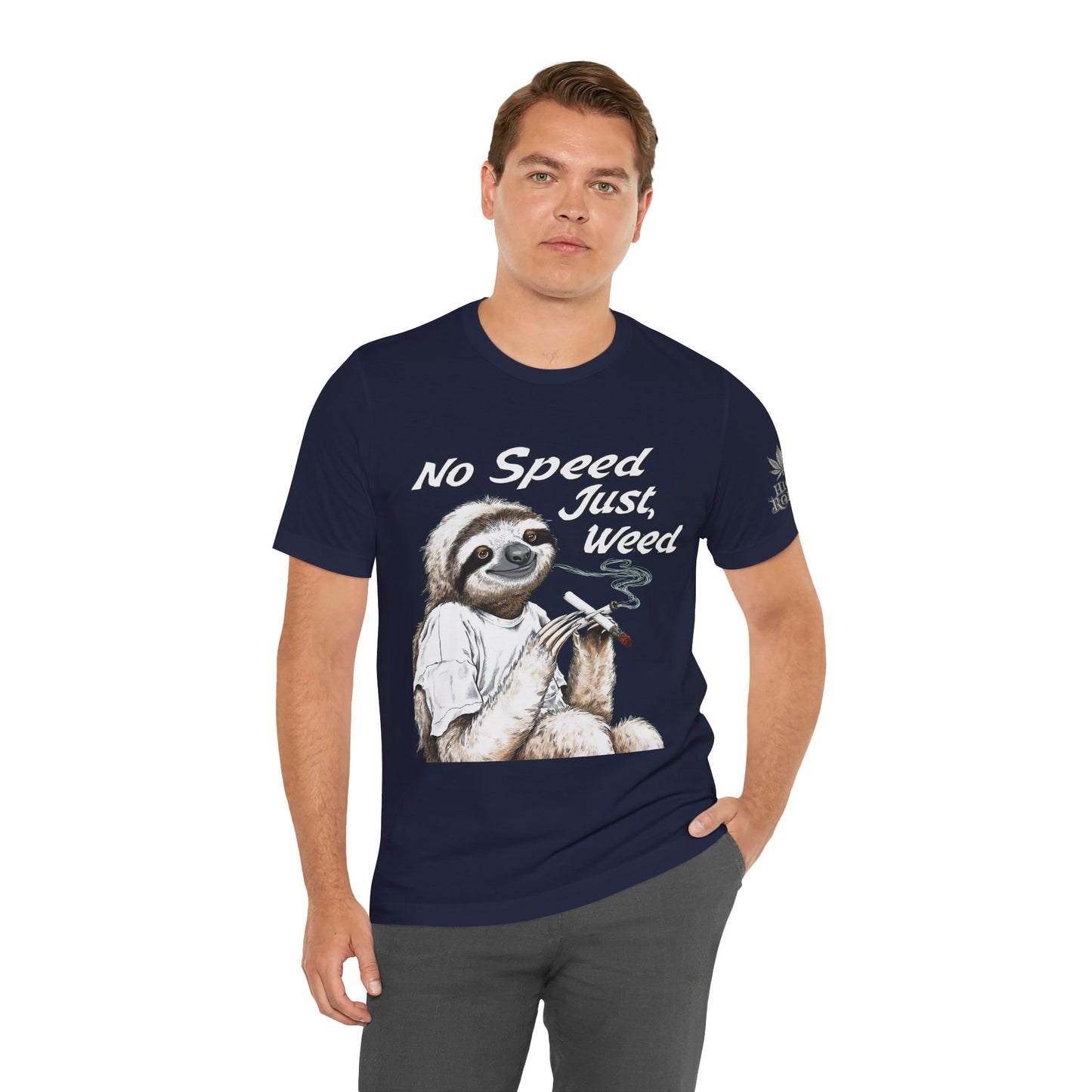 Slow Motion Tee - Premium Airlume Cotton Cannabis Culture Sloth Humor Art