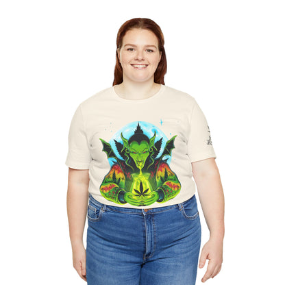 Mystic Dragon Guardian Cannabis Meditation T-Shirt - Premium Psychedelic 420 Apparel