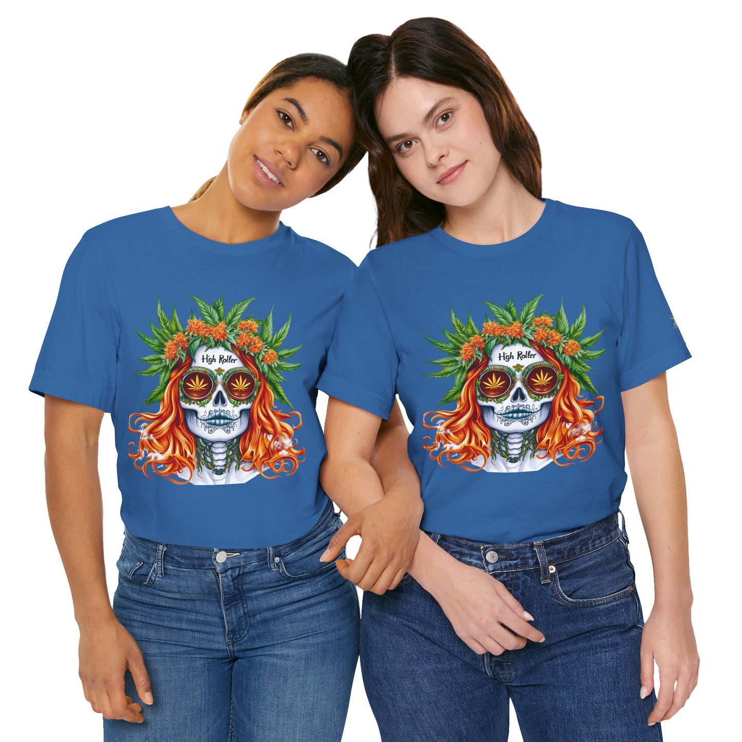 Sugar Skull Goddess Tee - Premium Airlume Cotton Cannabis Culture Day of Dead Art