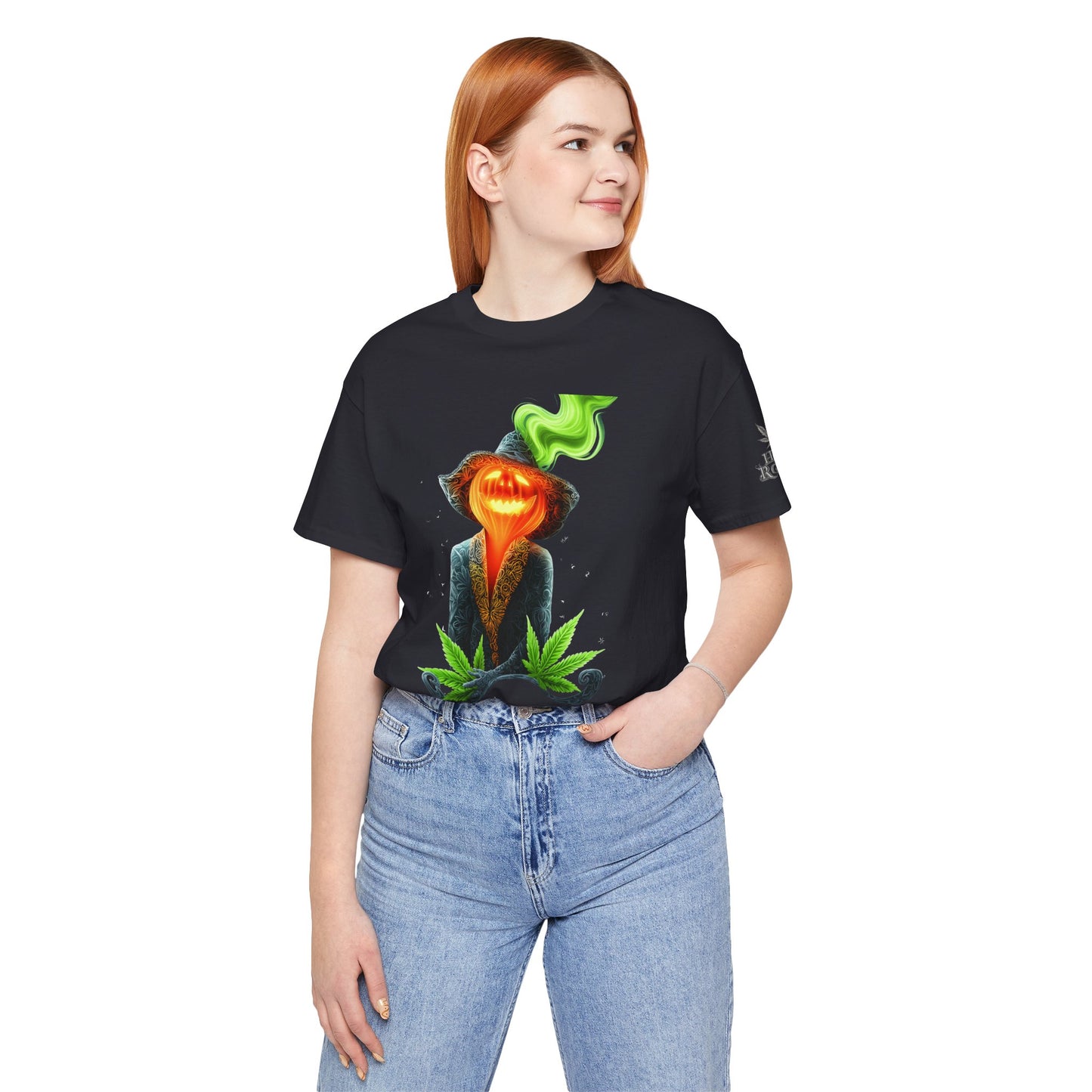 Victorian Pumpkin Gentleman HIGH ROLLER Halloween Cannabis T-Shirt - Premium Jack-o'-Lantern Aristocrat Meditation 420 Apparel