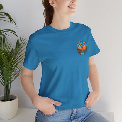 Cannabis Paradise Circle Tee - Tropical Sunset Art Design | High Roller