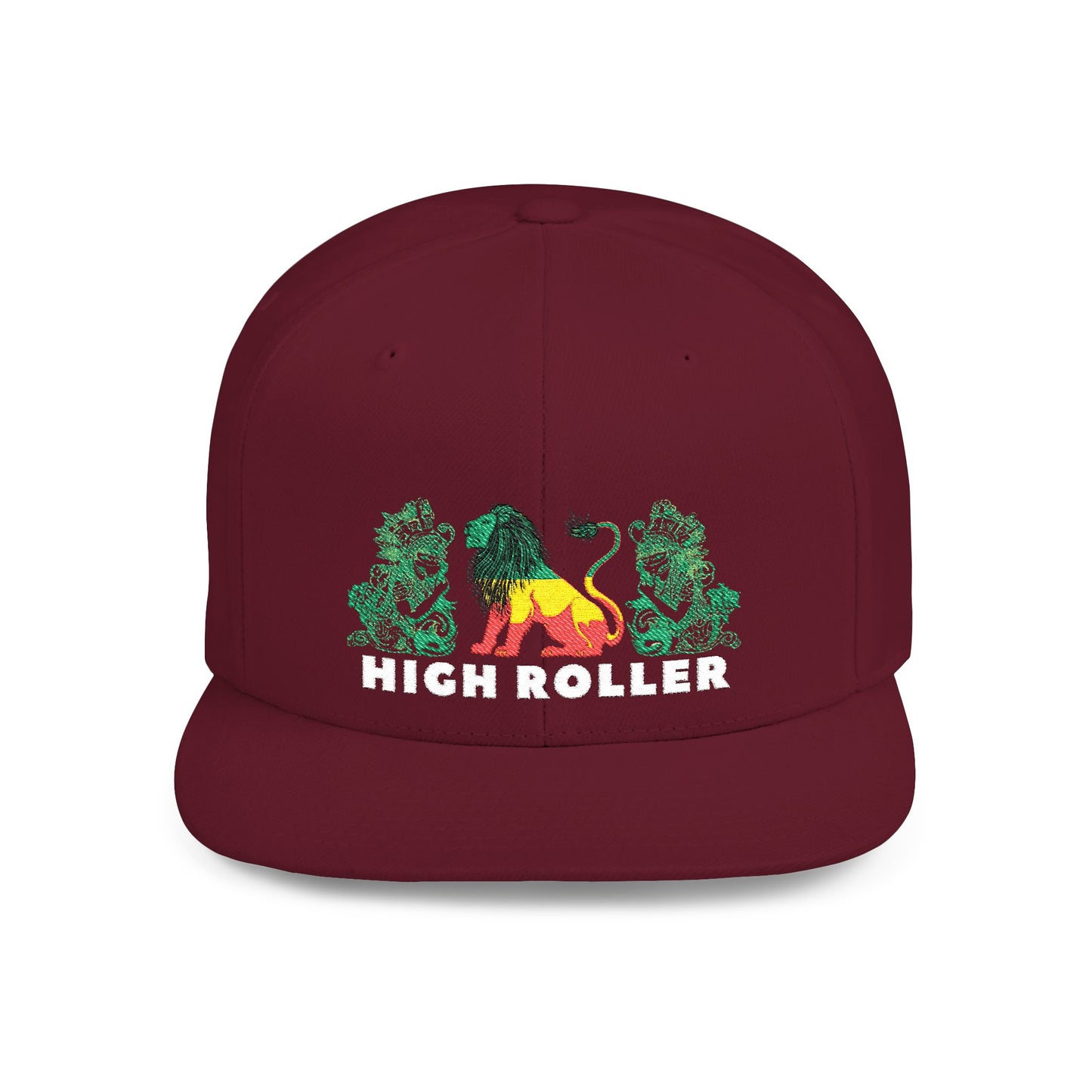 HIGH ROLLER Rastafarian Lion Snapback Cap
