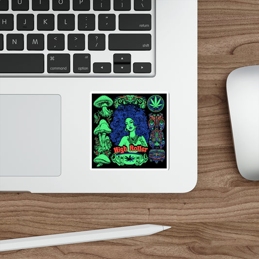 Psychedelic Botanical Art Sticker | High Roller Plant Medicine Design | Premium Die-Cut Vinyl Decal