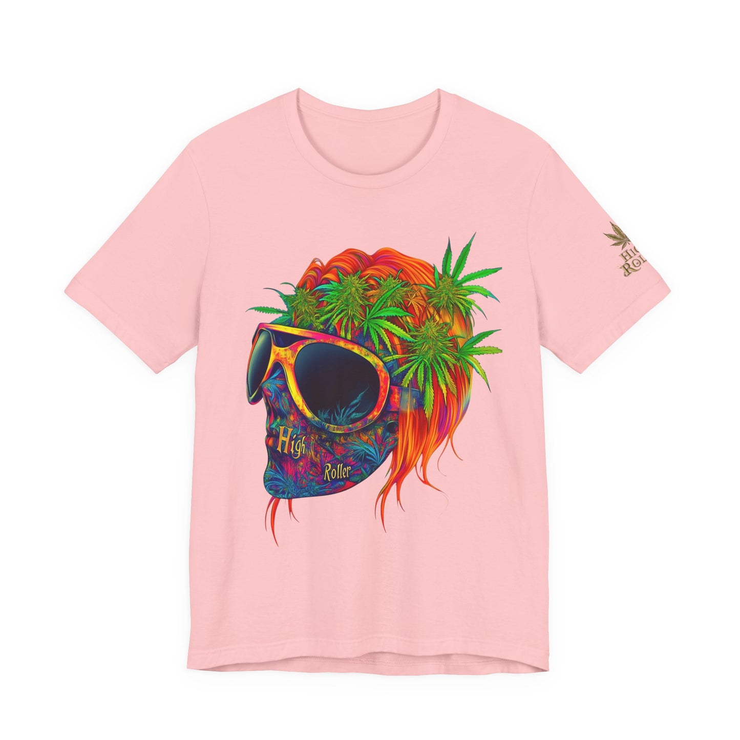 Tropical Cannabis Skull Tee - Paradise Vibes Art Design | High Roller