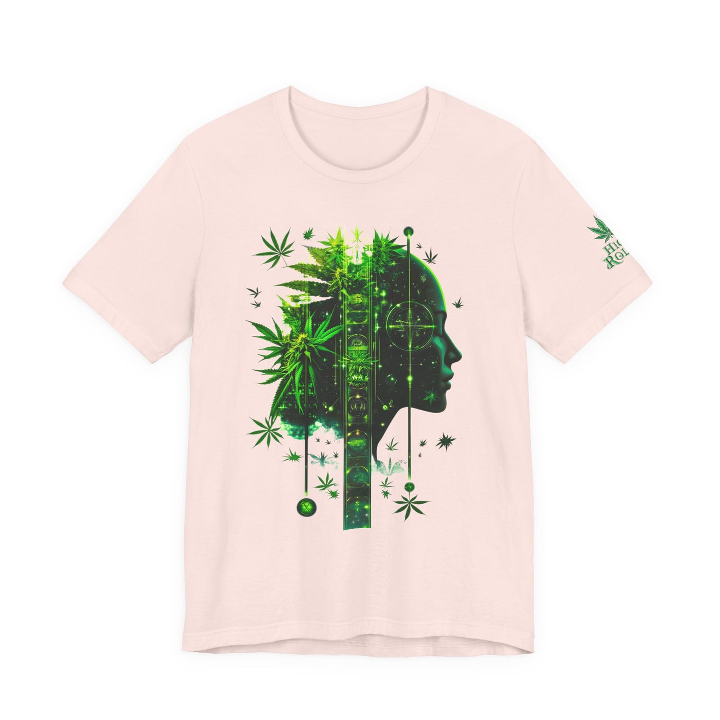 Digital Mind Tee - Premium Airlume Cotton Cannabis Culture Tech Art Matrix Design