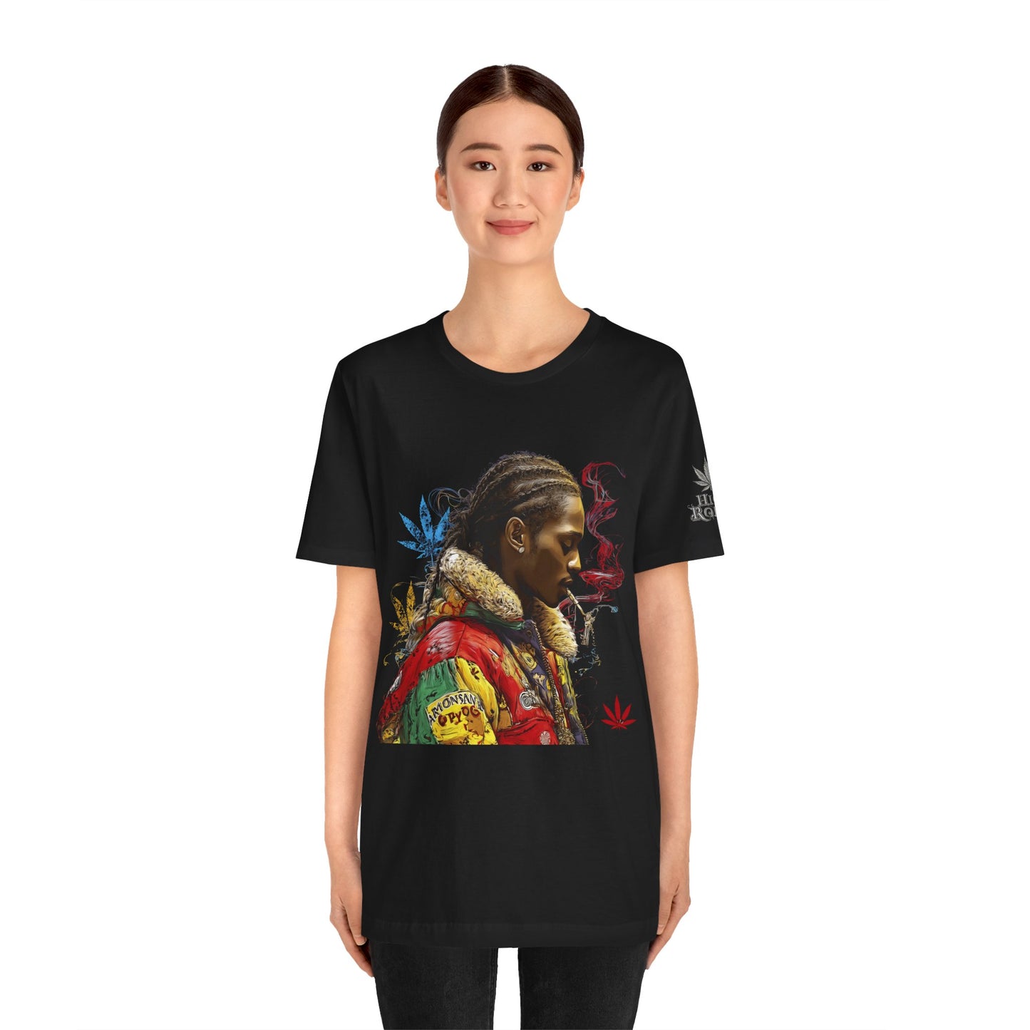 High Roller Profile Smoke Art Cannabis T-Shirt - Premium 420 Hip-Hop Portrait Street Culture Elevated Lifestyle Apparel