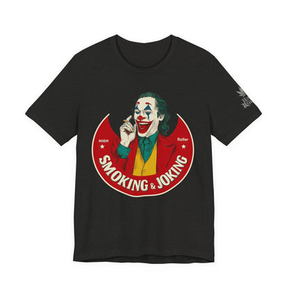 High Roller Villain T-Shirt - Premium Airlume Cotton Cannabis Joker Badge Art Tee