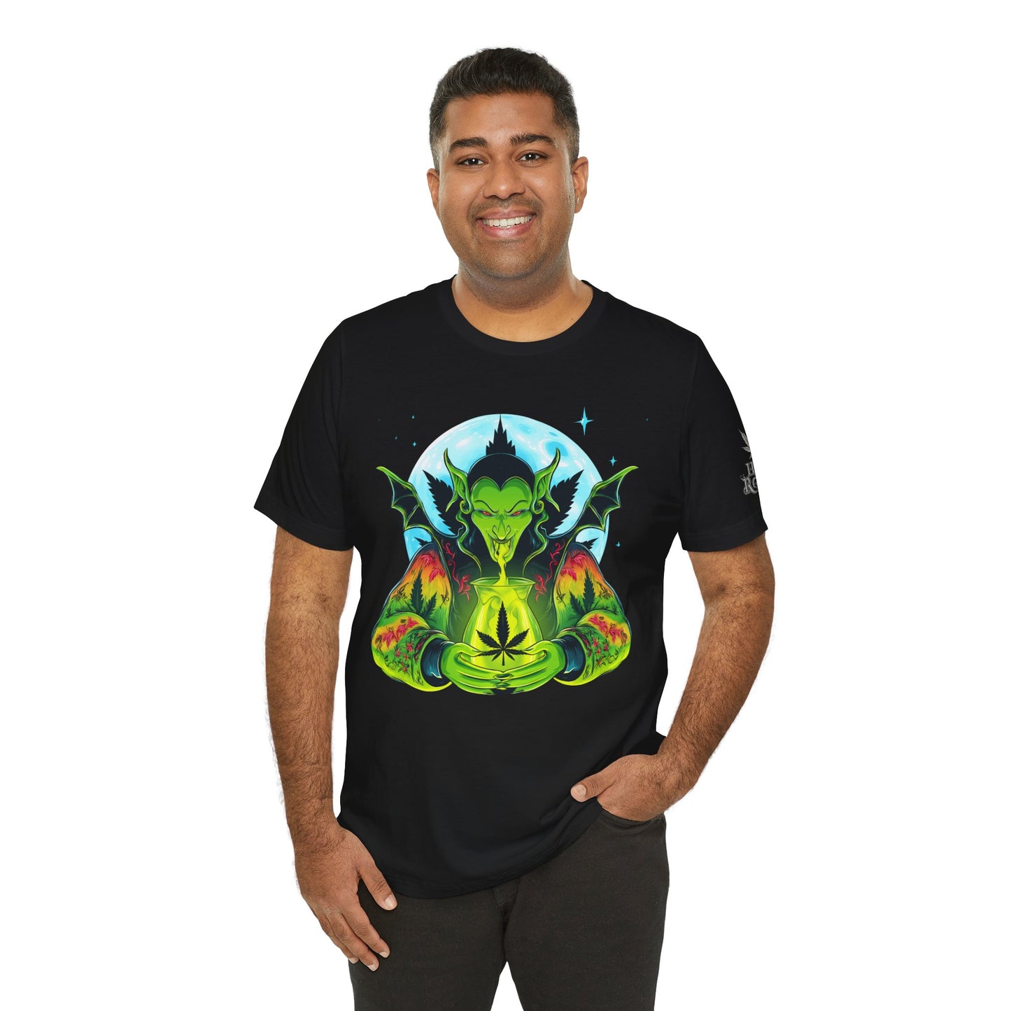 Mystic Dragon Guardian Cannabis Meditation T-Shirt - Premium Psychedelic 420 Apparel