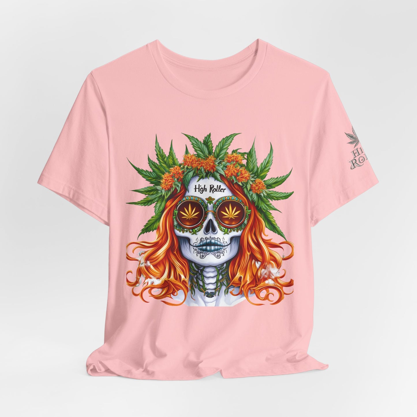 Sugar Skull Cannabis Tee - Day of Dead Art Design | High Roller
