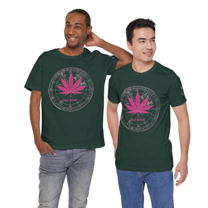 True North Tee - Premium Airlume Cotton Cannabis Culture Compass Navigation Art