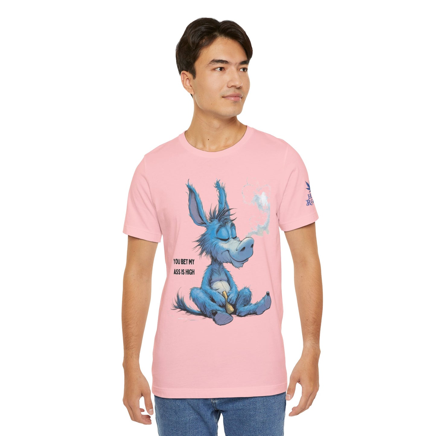 Blue Donkey Tee - Premium Airlume Cotton Cannabis Culture Humor Cartoon Art
