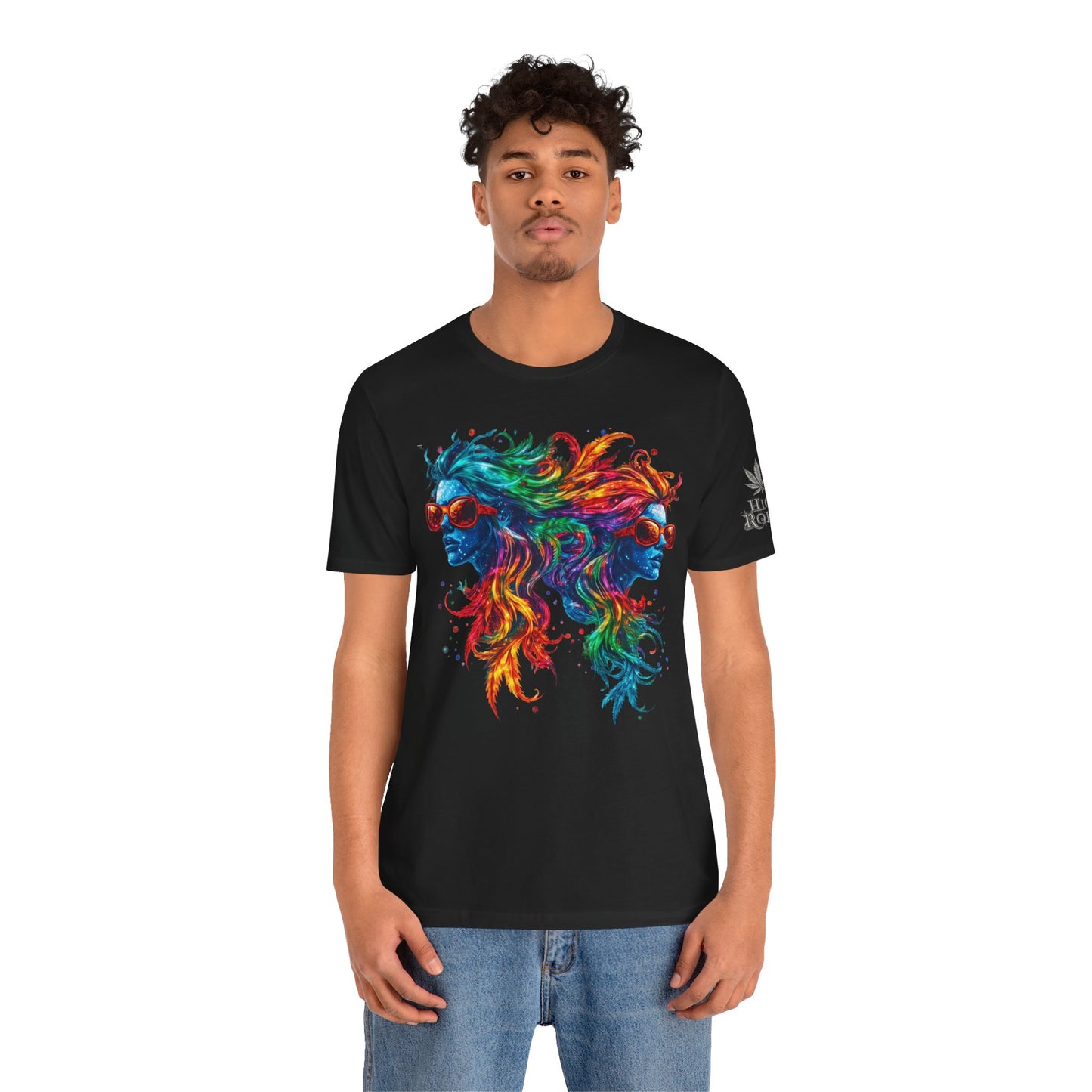 Spectrum Sisters T-Shirt - Premium Airlume Cotton Cannabis Rainbow Psychedelic Art Tee