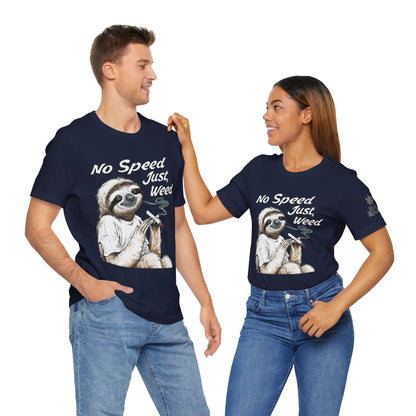 Slow Motion Tee - Premium Airlume Cotton Cannabis Culture Sloth Humor Art