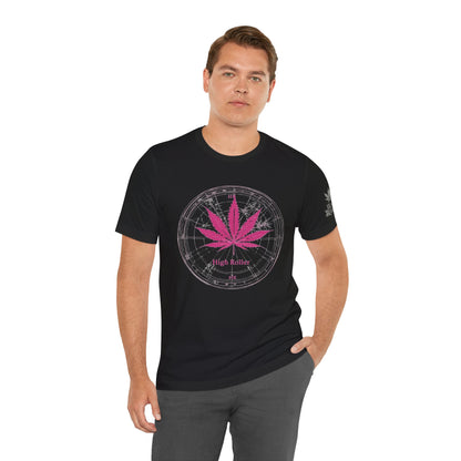 True North Tee - Premium Airlume Cotton Cannabis Culture Compass Navigation Art