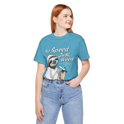 Slow Motion Tee - Premium Airlume Cotton Cannabis Culture Sloth Humor Art
