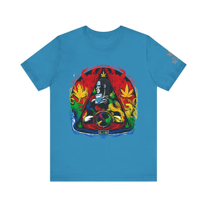 High Roller Sacred Buddha Cannabis T-Shirt - Premium 420 Spiritual Meditation Enlightenment Botanical Artistry Apparel