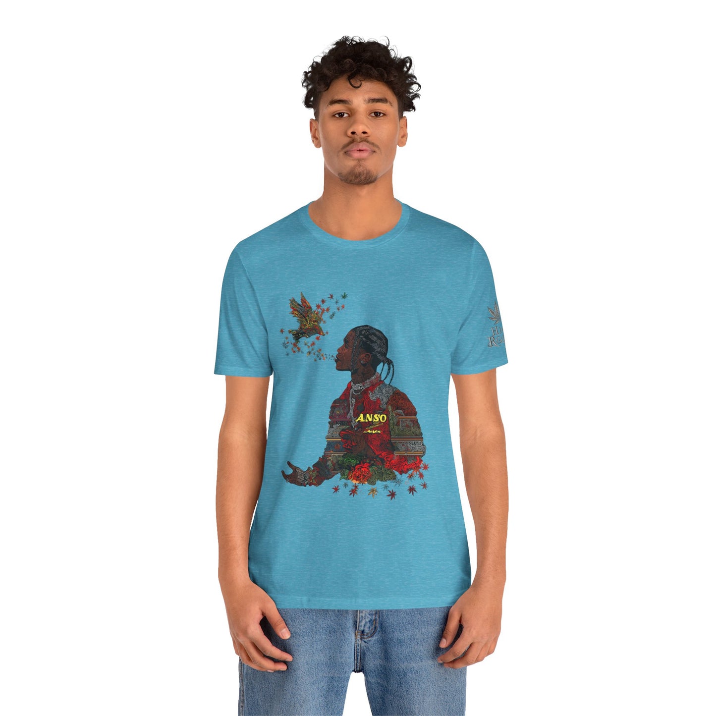 High Roller ANSO Freedom Eagle Cannabis T-Shirt - Premium 420 Artistic Double Exposure Urban Culture Liberation Apparel