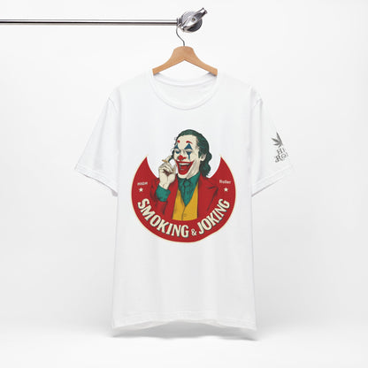 High Roller Villain T-Shirt - Premium Airlume Cotton Cannabis Joker Badge Art Tee