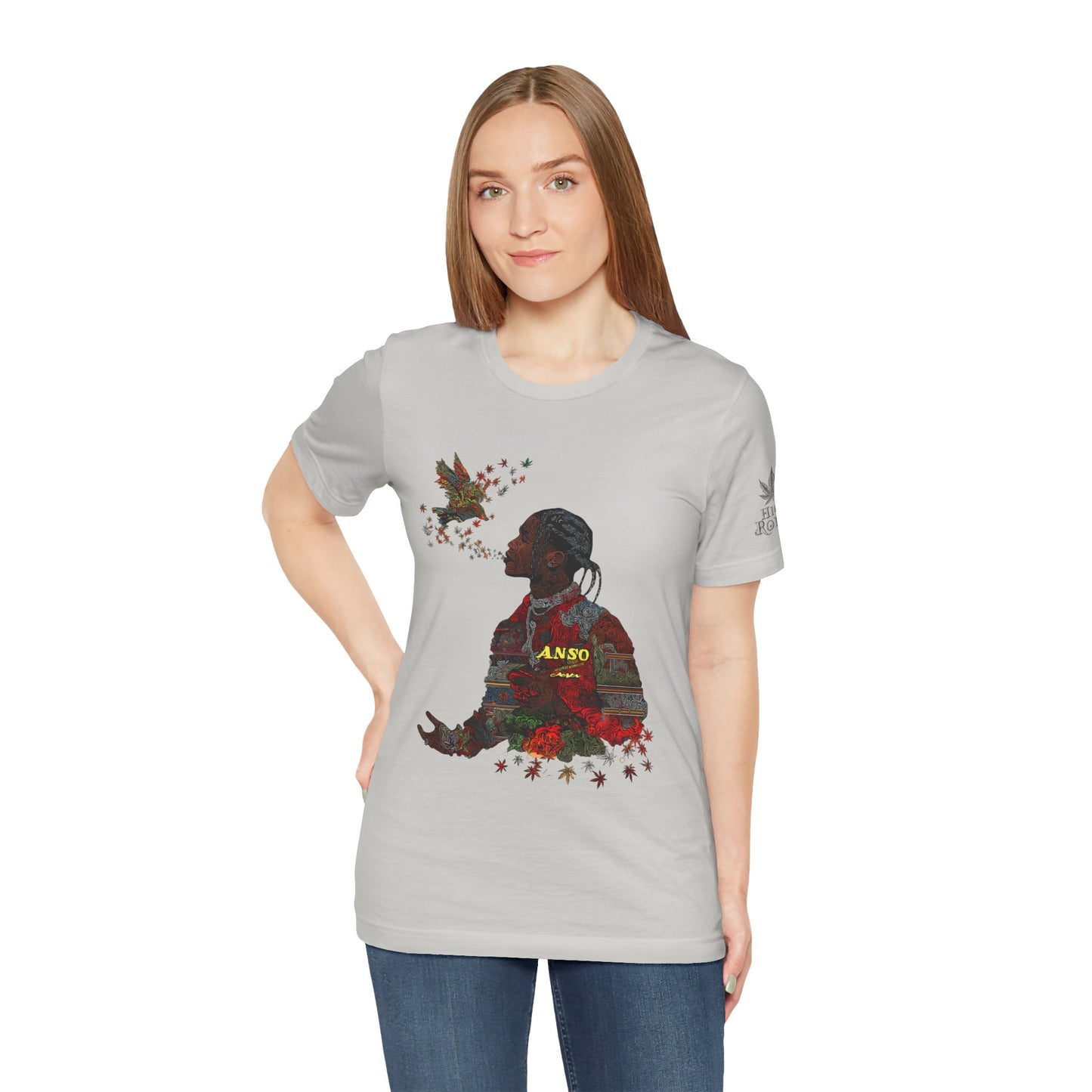 High Roller ANSO Freedom Eagle Cannabis T-Shirt - Premium 420 Artistic Double Exposure Urban Culture Liberation Apparel