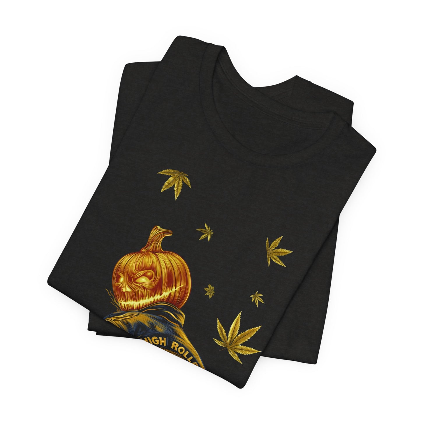 Pumpkin Head HIGH ROLLER Halloween T-Shirt - Premium Cannabis Culture Apparel