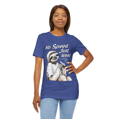 Slow Motion Tee - Premium Airlume Cotton Cannabis Culture Sloth Humor Art