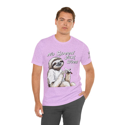 Slow Motion Tee - Premium Airlume Cotton Cannabis Culture Sloth Humor Art