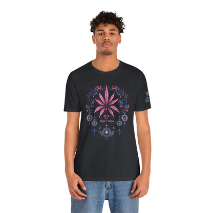 Bohemian Cannabis Mandala Tee - Floral Folk Art Design | High Roller