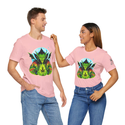 Mystic Dragon Guardian Cannabis Meditation T-Shirt - Premium Psychedelic 420 Apparel