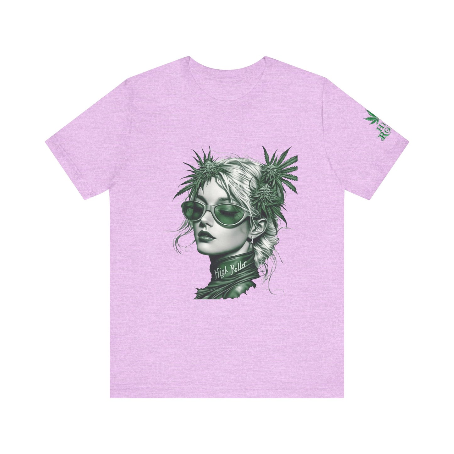 Green Queen T-Shirt - Premium Airlume Cotton Cannabis Crown Portrait Art Tee