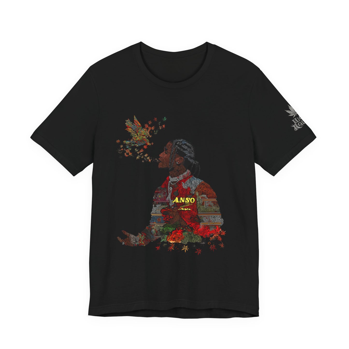 High Roller ANSO Freedom Eagle Cannabis T-Shirt - Premium 420 Artistic Double Exposure Urban Culture Liberation Apparel