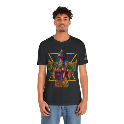 Sacred Geometry Cannabis Goddess Tee - Psychedelic Beauty Art Design | High Roller