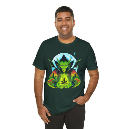 Mystic Dragon Guardian Cannabis Meditation T-Shirt - Premium Psychedelic 420 Apparel