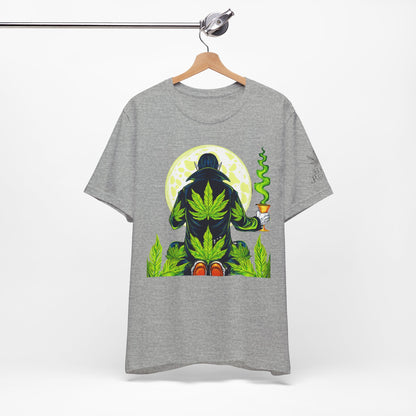Luxury Gothic Cannabis Vampire T-Shirt - Premium Dark HIGH ROLLER Streetwear - Elevated Nocturnal 420 Fashion