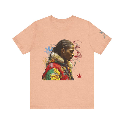 High Roller Profile Smoke Art Cannabis T-Shirt - Premium 420 Hip-Hop Portrait Street Culture Elevated Lifestyle Apparel