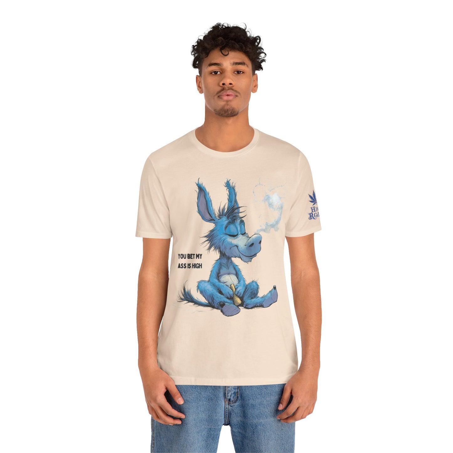 Blue Donkey Tee - Premium Airlume Cotton Cannabis Culture Humor Cartoon Art