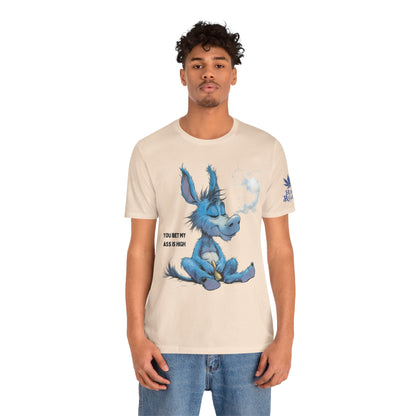 Blue Donkey Tee - Premium Airlume Cotton Cannabis Culture Humor Cartoon Art