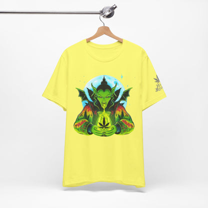 Mystic Dragon Guardian Cannabis Meditation T-Shirt - Premium Psychedelic 420 Apparel